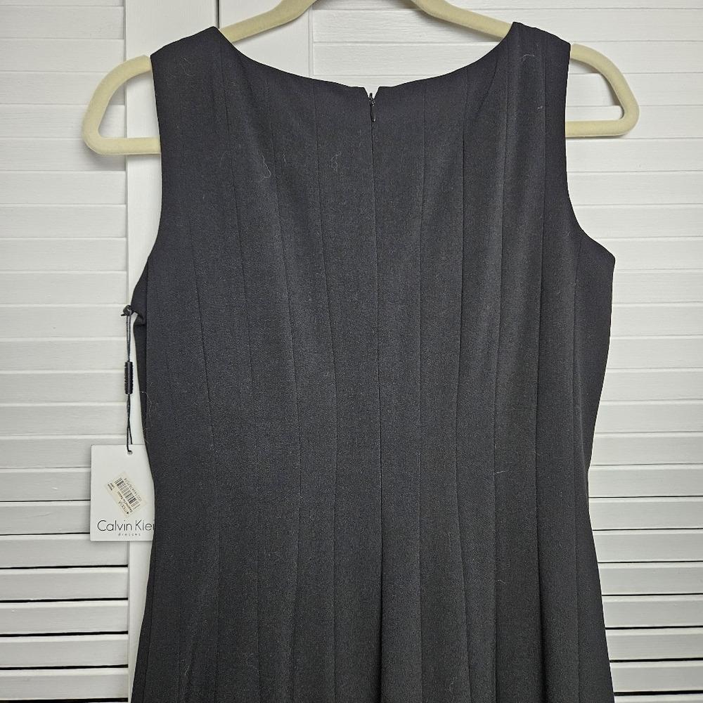 Calvin Klein Women's NWT Sleeveless Black Swing Dress Size 4 - Picture 8 of 9